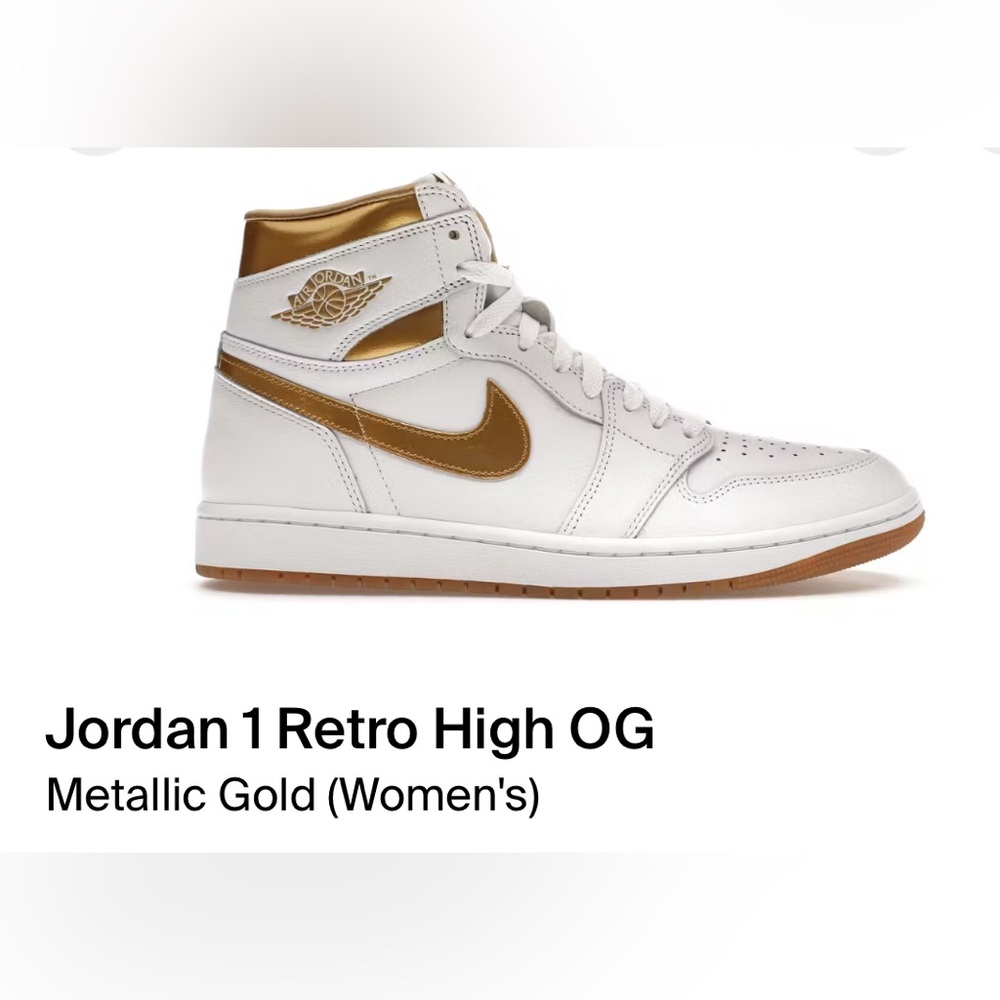Jordan 1 Retro High White and Gold Sz 13 Mens 14.5W, Brand New w/ Original Box.